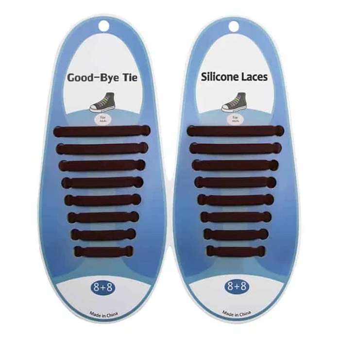 Killer Deals elastic lazy no-tie silicone speed laces - Brown (Adults)
