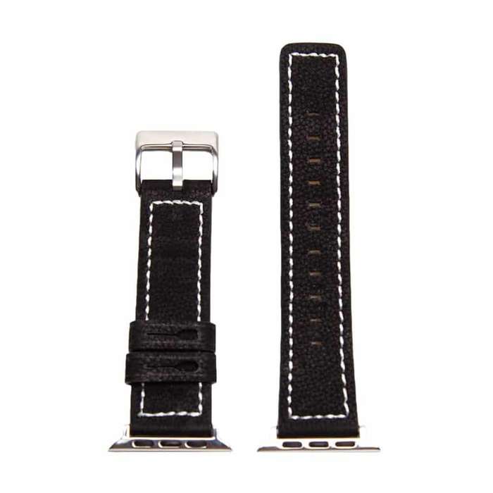 Killer Deals Replacement Leather Strap for 42/44/45/49mm Apple Watch- Black