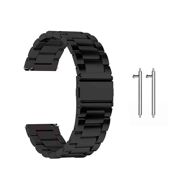 Killer Deals 24mm watch 3 links stainless-steel strap - Black