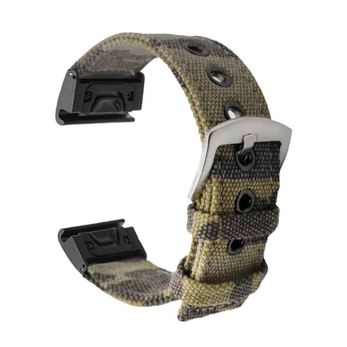 Killer Deals 22mm Garmin Fenix 6 Replacement Cotton Canvas Strap - Camo Grey