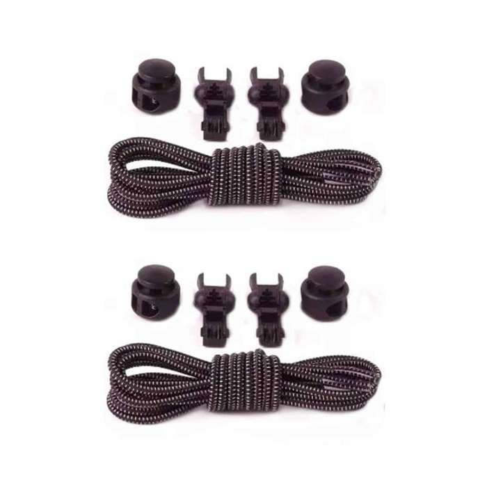 Killer Deals elastic lazy no-tie silicone speed laces - Brown (x2 Combo)