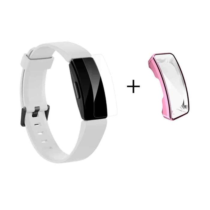 Killer Deals Fitbit Inspire/HR TPU case (R. pink) + screen protector Combo