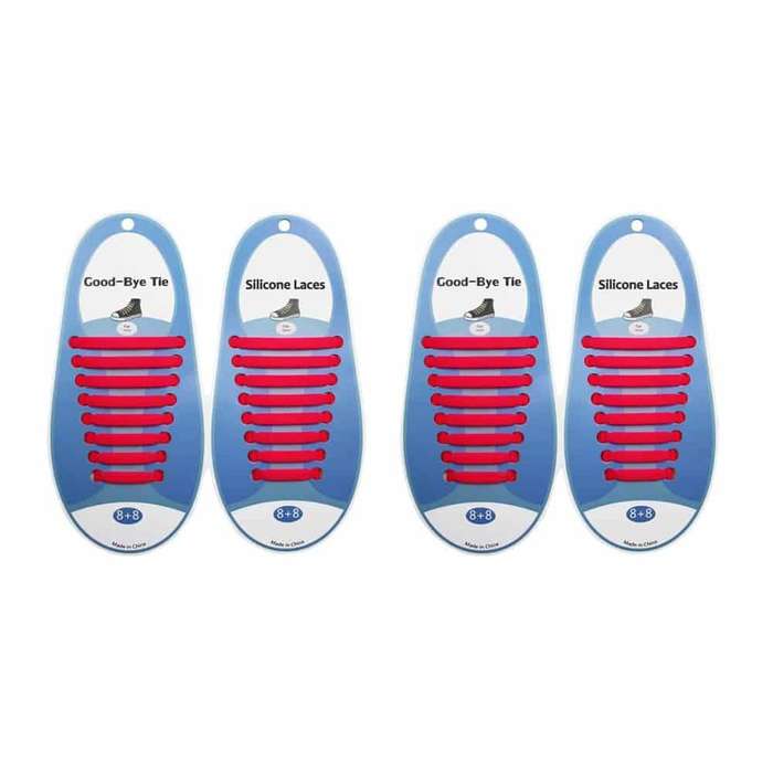 Killer Deals elastic lazy no-tie silicone speed laces - Pink (Adults)(x2 Combo)