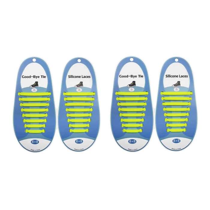 Killer Deals elastic lazy no-tie silicone speed laces - Yellow (Adults)(x2 Combo)