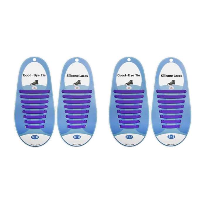 Killer Deals elastic lazy no-tie silicone speed laces - Purple (Adults)(x2 Combo)