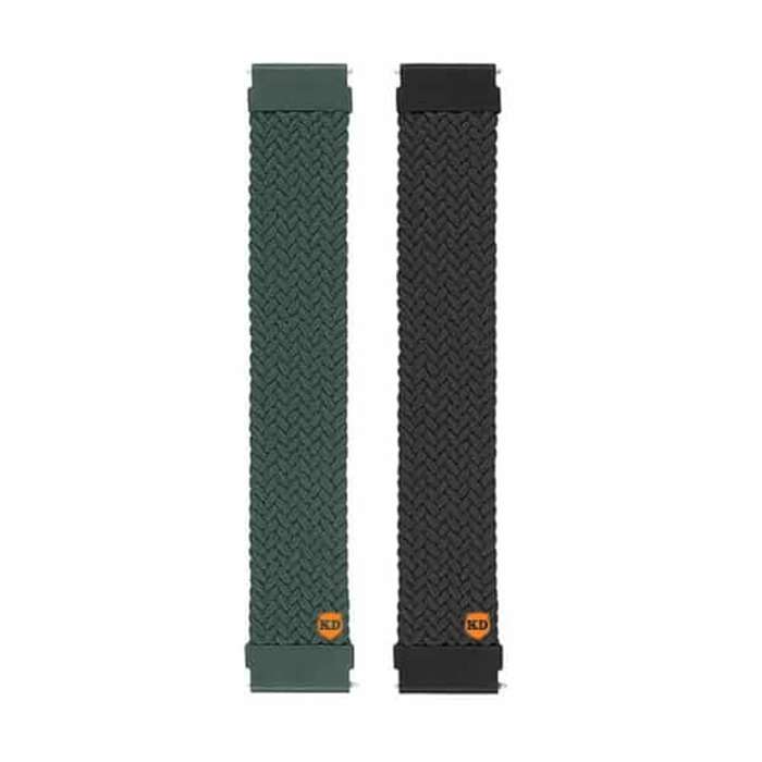 Killer Deals 20mm Universal Watch Elastic Loop Strap- Green + Black Combo