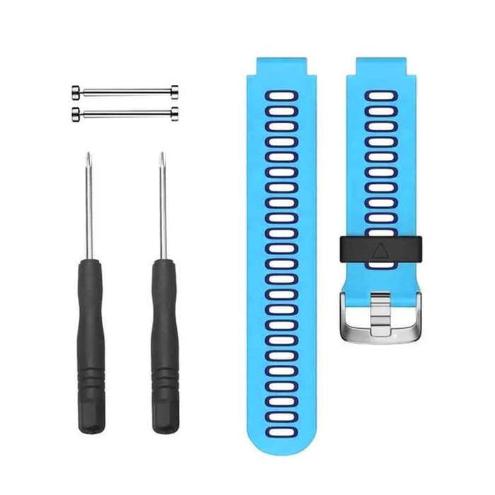 Killer Deals Silicone Strap for Garmin Forerunner 220/ 230/ 235/ 620/ 735- Sky Blue & Black