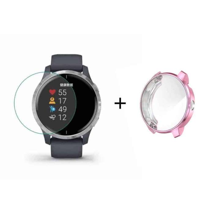 Killer Deals TPU Case + Screen Protector Combo for Garmin Venu- Pink