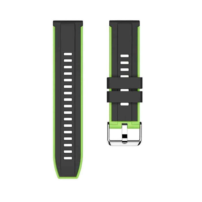 Killer Deals 22mm Polar Grit X Replacement Silicone Strap (Adjustable S-M-L)- Black & Green