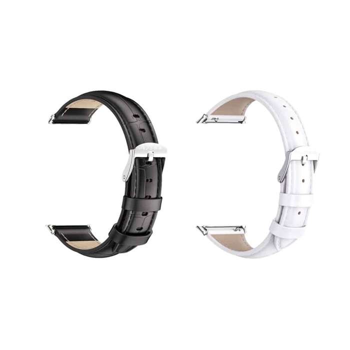 Killer Deals PU Leather Straps for Huawei Band 6- Black & White 2 Pack