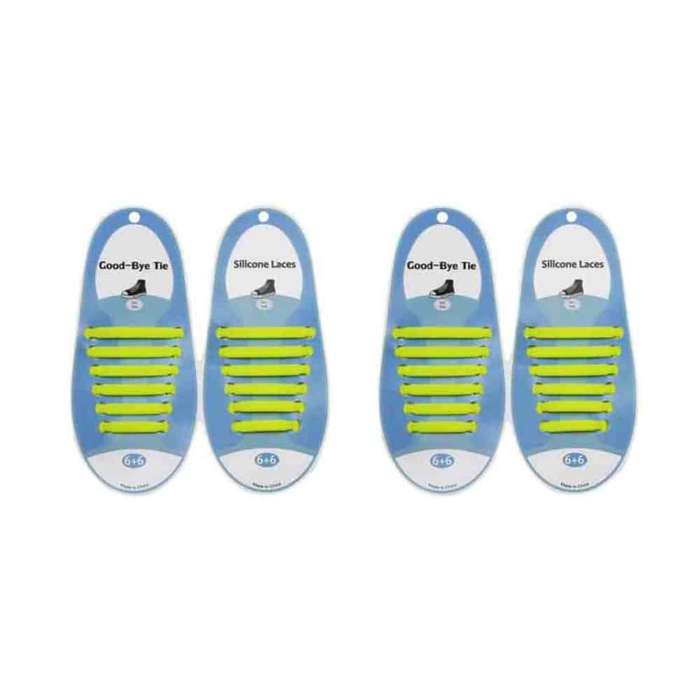 Killer Deals elastic lazy no-tie silicone speed laces - Yellow (Kids) x2 Combo