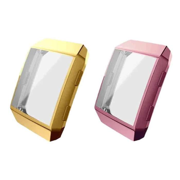 Killer Deals TPU Protective Case for Fitbit Ionic- Gold & Rose Gold Combo