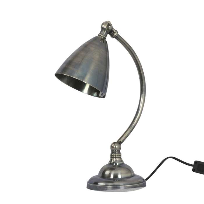 Hand Made, Solid Brass, Nickel Plated Desk Lamp |  MET1500