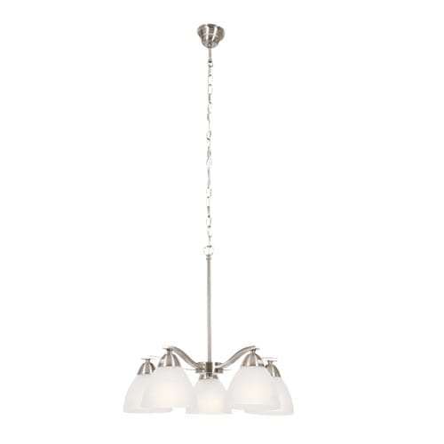 Satin Chrome Chandelier with Frosted Glass | CH168/5