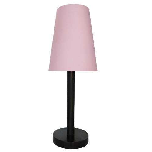 Solid Wood Lamp Stand+ Cotton Pink Colour Lamp Shade | WF78