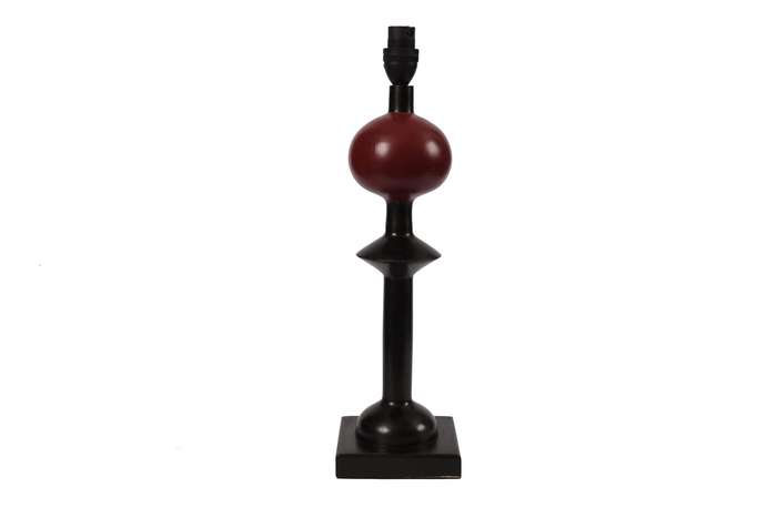 Solid Wood Black and Red Lamp | WF95