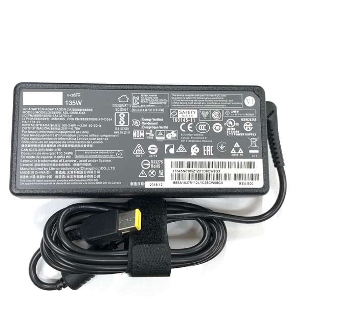 Lenovo Laptop Ac Adapter 135W  / Charger T440P, 45N0361, 45N0361,45N0362, 20V 6.75A Square Tip