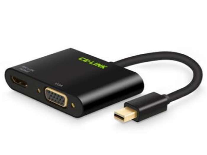 MINI DISPLAYPORT 1.2 TO HDMI 4K AND VGA CONVERTER ADAPTER CABL