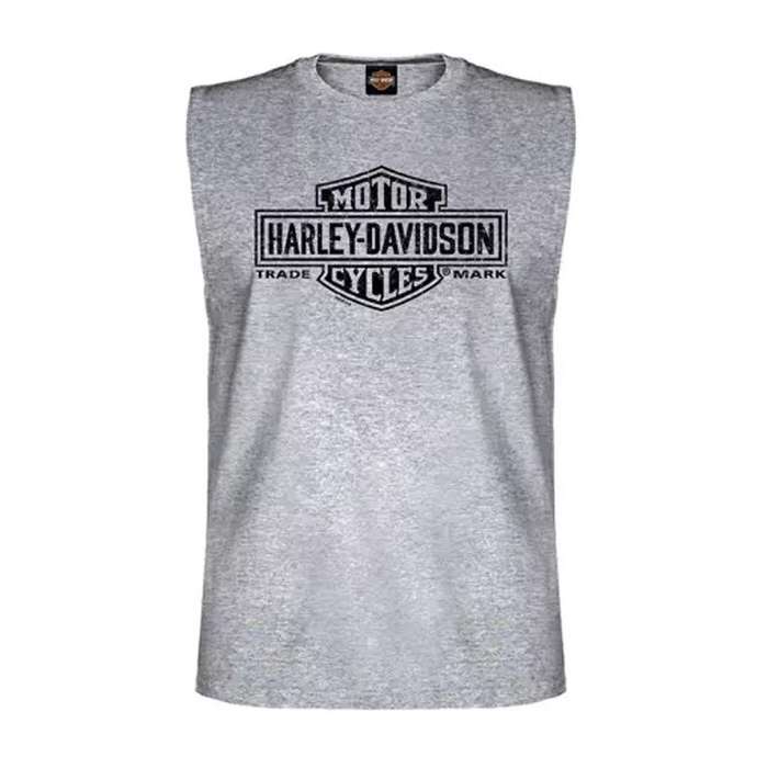 Muscle Shirt Long Logo 1 grau - M