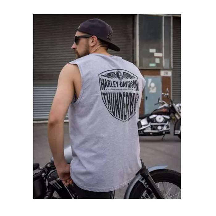 Muscle Shirt Long Logo 1 grau - M