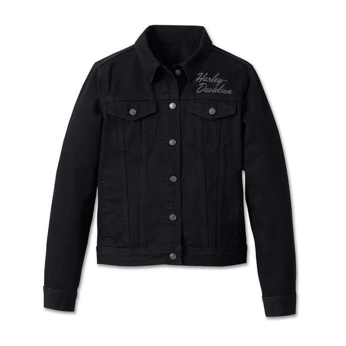 Women's Essential Bar &amp; Shield Denim Jacket - Black Denim - 2W
