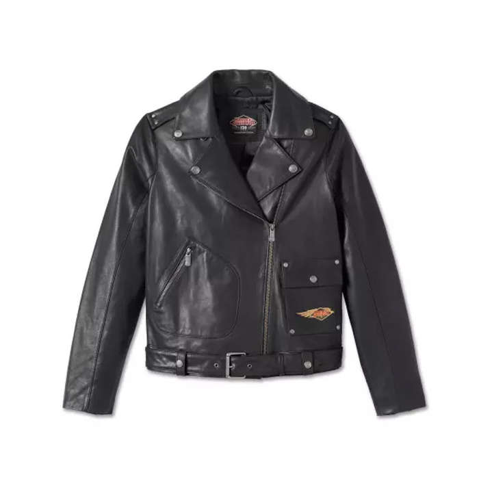 Women's 120th Anniversary D-Pocket Biker Leather Jacket - M