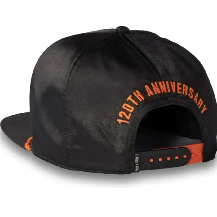 120th Anniversary Men's Racing Flag Eagle Snapback Hat, Black