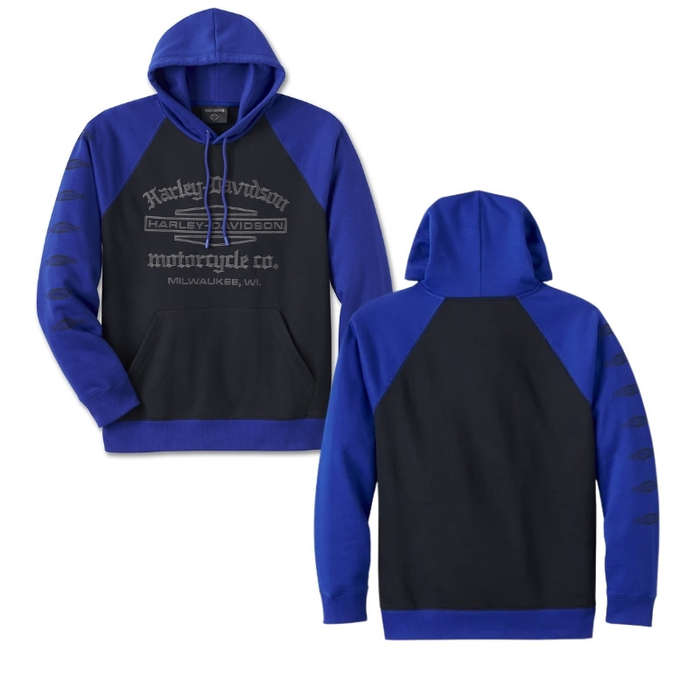 Men's Old English Stacked Bar & Shield Raglan Hoodie - 2XL