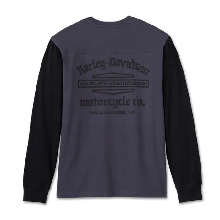 Men's Old English Stacked Bar & Shield Henley - 2XL
