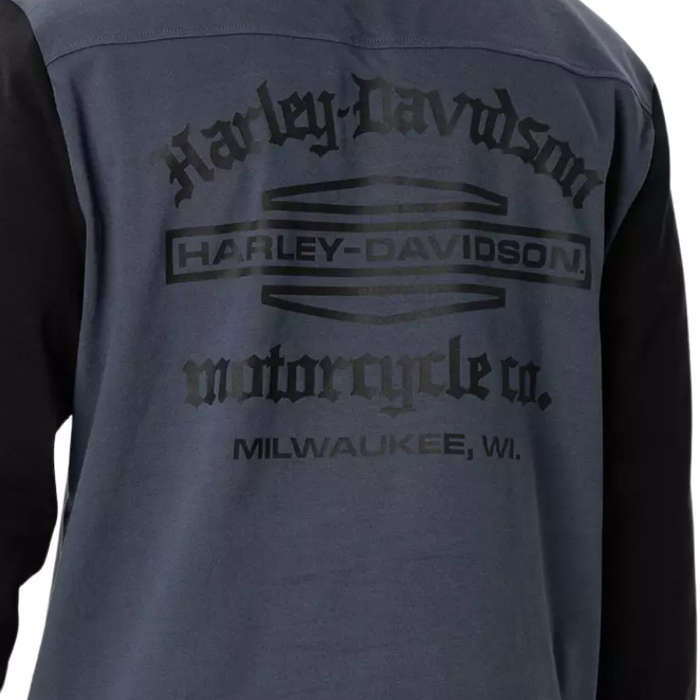 Men's Old English Stacked Bar & Shield Henley - 2XL