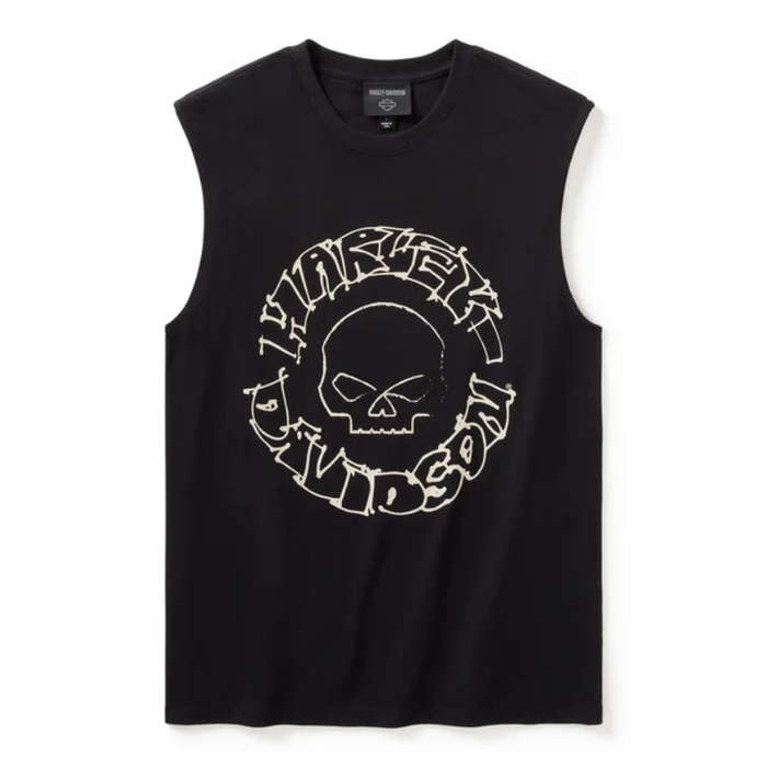 Willie G Circle Skull Sketch Art Muscle Tee - 2XL