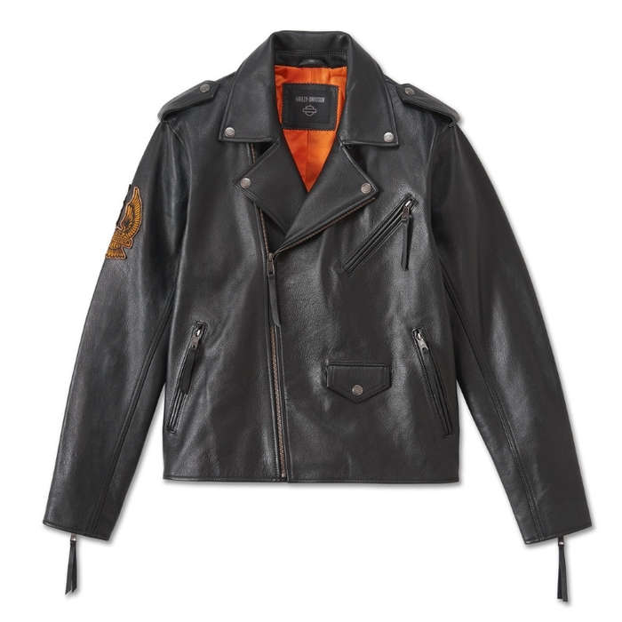 Men's Burning Eagle Leather Jacket - S