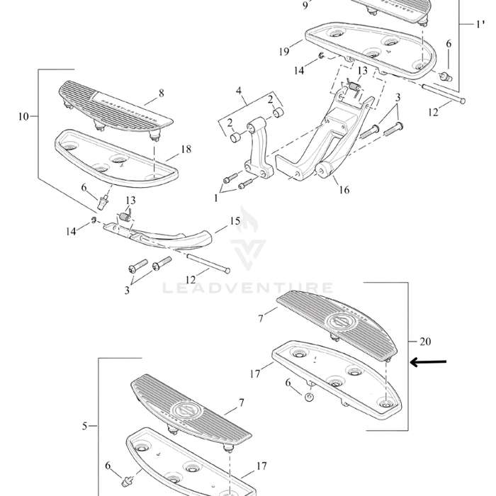 Chrome Footboard Left Hand Side