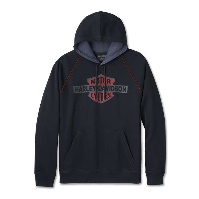 Men's Bar & Shield Contrast Pullover Hoodie - colourblock - 3XL