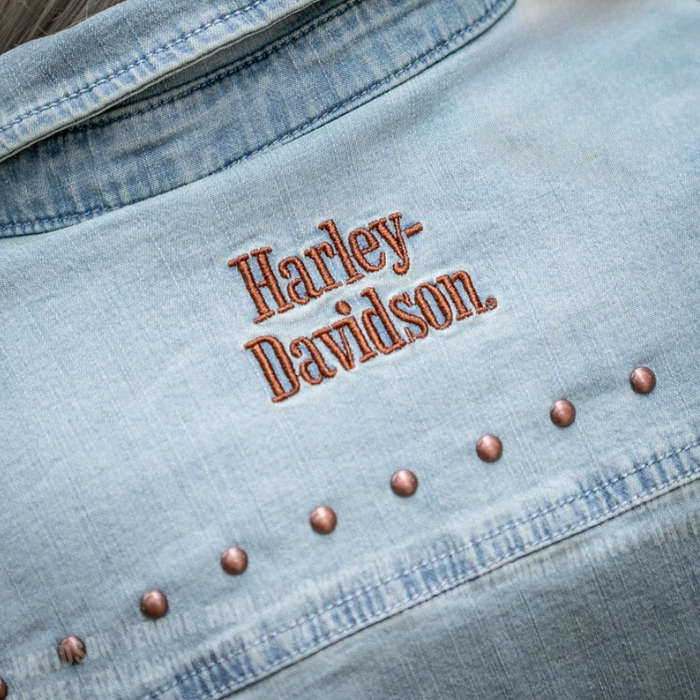 Women's H-D Studded Denim Shirt - XL