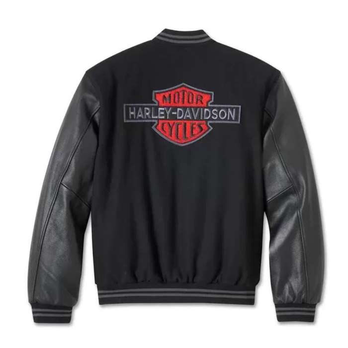 Men's V-Twin Varsity Leather Jacket - L