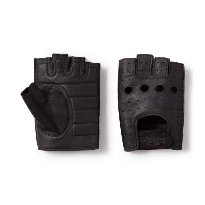 Fingerless Leather Riding Gloves - S