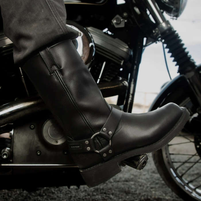 Men's Hustin 11-Inch Waterproof Harness Motorcycle Boots - UK 7