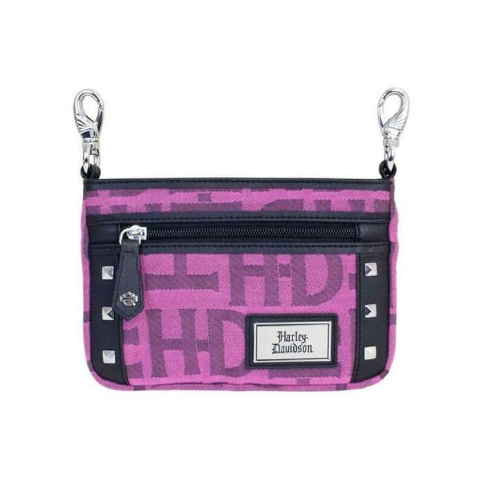 Womens Cerise H-D Jacquard Hip Bag W/ Strap