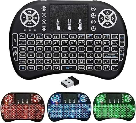 Mini Wireless BackLit Keyboard & Mouse Combo - Black