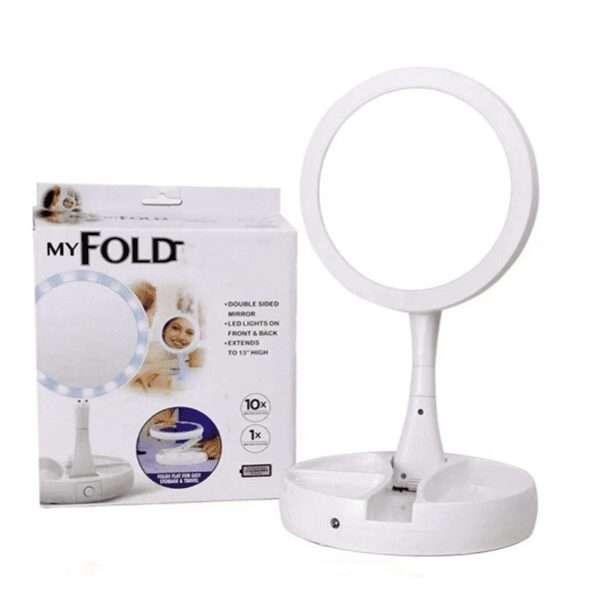Foldable Double-sided LED Illuminated Cosmetic Mirror | UNBOXED | marked down