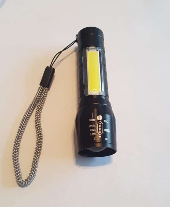 LED USB Rechargeable Flashlight with Cob light 3 Mode