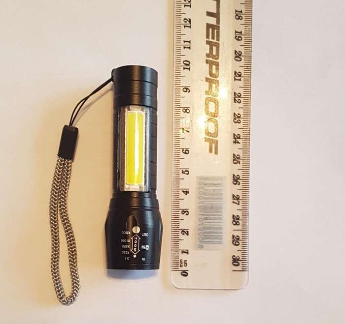 LED USB Rechargeable Flashlight with Cob light 3 Mode