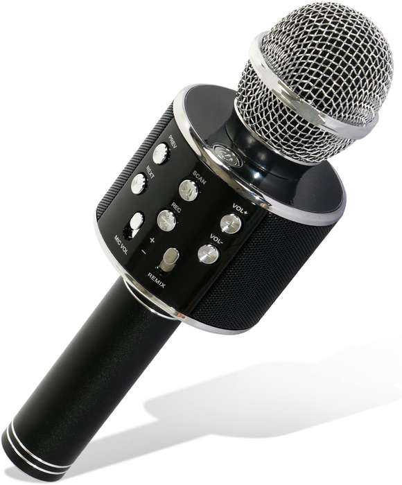 Wireless Microphone Karaoke Speaker For Smartphones - Black