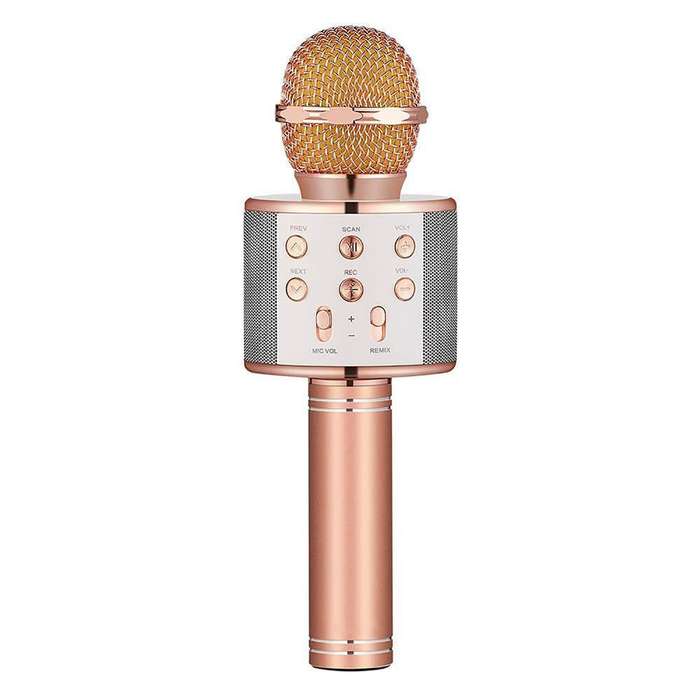 Wireless Microphone Karaoke Speaker For Smartphones - Rose Gold