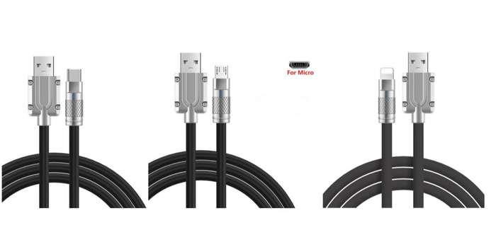 Abodos Fast Charging Data Cable Fully compatible With Data Cable 120W Pack of 3 AS-DS375 (Type - ...