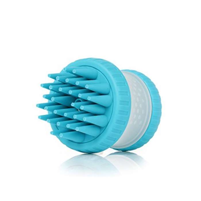 Silicone Dog Washing Brush with Built-in Shampoo Reservoir | Pack of 2 | Pink and Blue