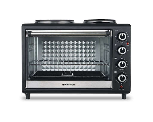 Mini Oven With Solid Hot Plates Steel Black 30L 3250W