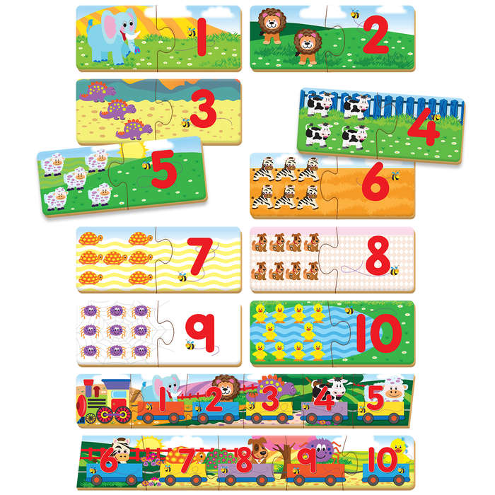 Count to Ten - 1-10 + 11 Piece Train Genuine Wood Puzzle