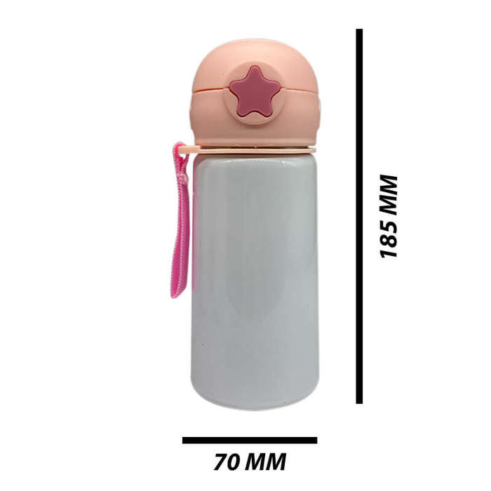 Personalized Star Straw Water Bottle - Flowers